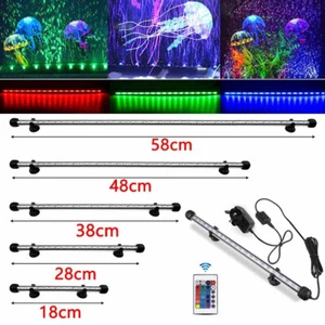 18-58cm Aquarium Fish Tank Lights 5050 Submersible LED RGB Strip Light UK Plug - Picture 1 of 15