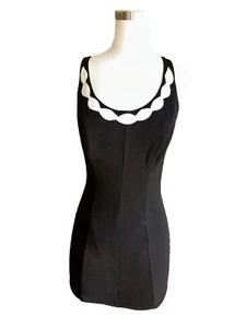 Vtg Kerrybrooke Black White 1950s Bathing Swimsuit Sears Roebuck Women's Sz 40 - Picture 1 of 12