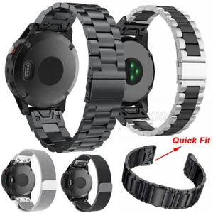 Quick Fit Stainless Steel Watch Band Strap For Garmin Fenix 7 7X 7S 6 6X Pro 5X - Picture 1 of 41