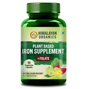 Himalayan Organics Plant Based Iron Supplement With Folate 90 Capsules - Picture 1 of 4