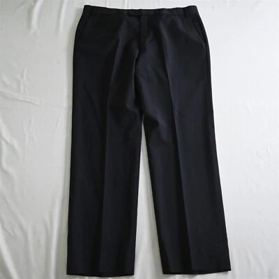 John Varvatos 36x32 海军蓝 100% 羊毛直筒西装裤男式正装裤 — 第 1/4 张图片