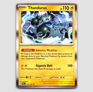 Thundurus (Holo) - 070/197 - Rare NM SV03: Obsidian Flames Single - Picture 1 of 2