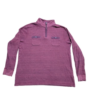 Lucky Brand 1/4 Zip Pullover 2XL Maroon Men Everyday Simple Casual Basic Norm - Picture 1 of 20