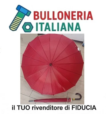 Ombrello antivento elegante manico in legno curvo resistente pioggia vari colori - Immagine 1 di 3