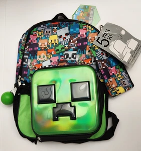 Minecraft Creeper Figuren Rucksack Brotdose Tasche Beuteltasche weiches Federmäppchen - Bild 1 von 4