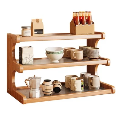 3层木制马克杯架台面咖啡杯架马克杯展示咖啡杯... — 第 1/4 张图片