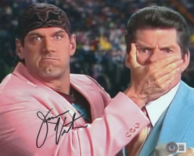 Jesse Ventura signed 8x10 photo AWA NWA WWF WWE  Beckett COA (no card-has code) - Image 1 of 4