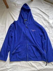 Vtg Ralph Lauren Blue Polo Sport Made In USA Kangaro Pouch Zipup Hoodie Single L - Picture 1 of 7