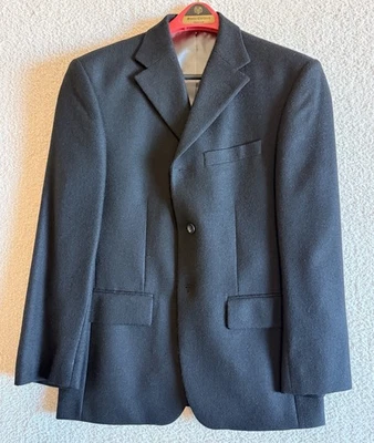 Vintage Oscar De La Renta Men's Black Lined Sport Coat Size 38s 3 Button Front. - Image 1 of 4