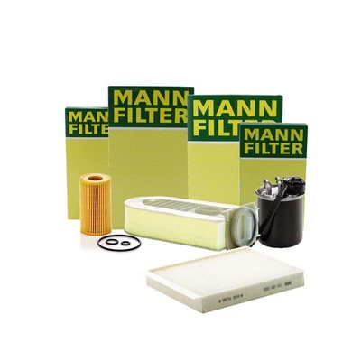 Mann-Filter Air Cabin Fuel Engine Oil Filter Kit For Mercedes-Benz ML250 - Image 1 of 2