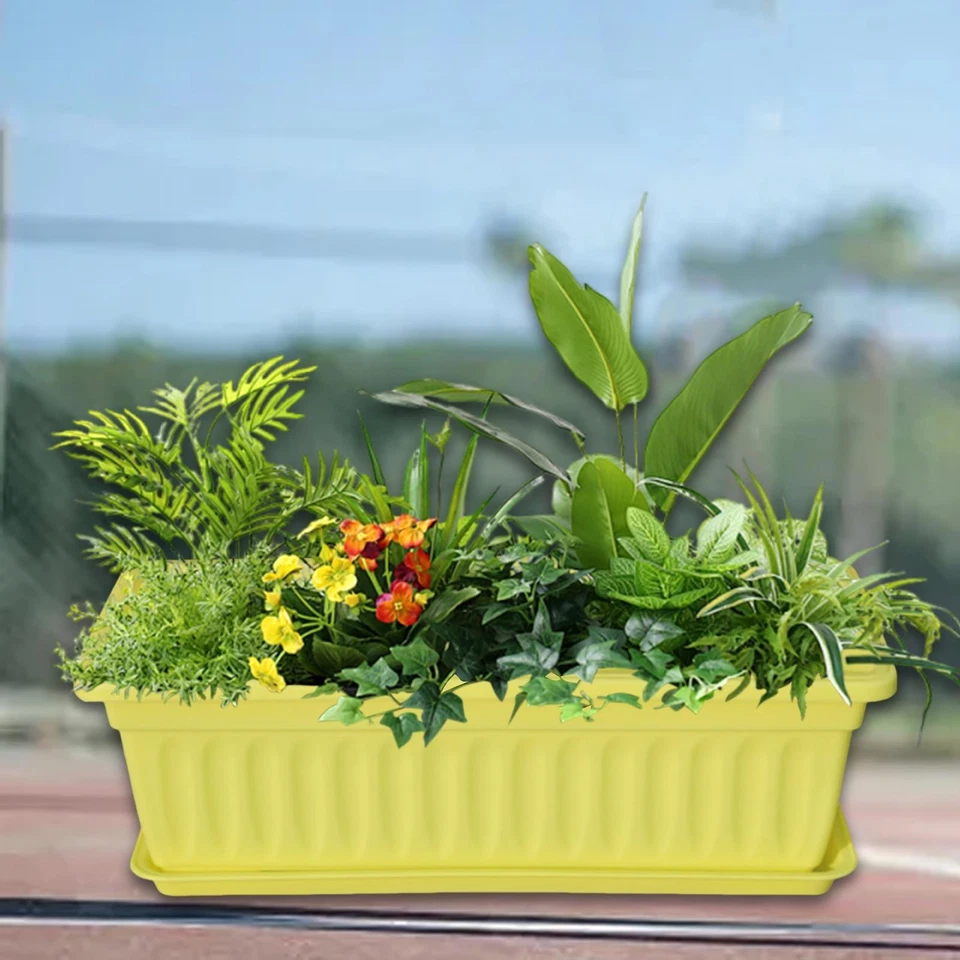 Window Box Planter Flower Pot Outdoor Indoor Rectangle Planter Box for Outside - Image 1 of 1
