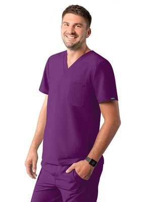 Blusa Médica Adar Addition para Hombre - Moderna Multi Bolsillo Cuello en V Foto 1 de 4