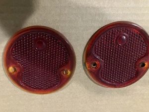 Pair- New Glass Tail Light Lenses For 1932 Flathead V8 Ford- Free Shipping - Picture 1 of 1