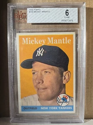 1958 Topps #150 Mickey Mantle Yankees EX-MT BVG 6 2876 belleza centrada  Foto 1 de 2