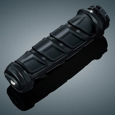 Empuñaduras cinéticas negras Kuryakyn acelerador goma cable doble Harley Softail Dyna Foto 1 de 3