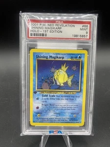 2001 Pokemon Neo Revelation #66 Shining Magikarp Holo 1° Edizione PSA 9 MINT - Foto 1 di 4