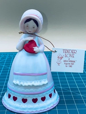 Holly Hobbie Tender Love Talk Figurine Bell Bonnet Lady With Heart Vintage 1982 - Image 1 of 4