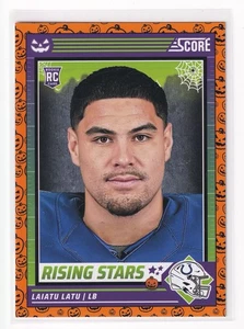 2024 Score Laiatu Latu #35 - Orange Pumpkin (RC) | Indianapolis Colts - Picture 1 of 3