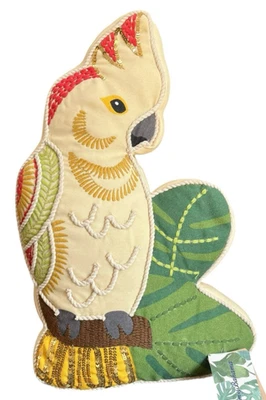Tommy Bahama Cockatoo Parrot Tropical Bird Shaped Indoor/Outdoor Pillow 18" NEW - Image 1 of 4