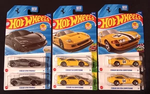 2025 Hot Wheels GREY FERRARI SF90, Yellow F40 COMPETIZIONE, 365 GTB4 COMPETIZION - Picture 1 of 1