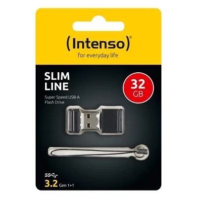 Intenso Slim Line 32 GB USB 3.2 Stick 32GB mini SlimLine neu schwarz 3532480 - Bild 1 von 4