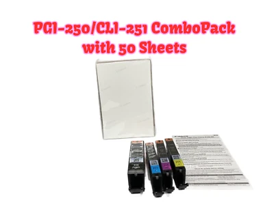 Canon PGI-250/CLI-251 ComboPack с 50 листов фотобумага OEM подлинный открытая коробка - Изображение 1 из 4