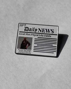 Local Man Played Like Fiddle Meme Pin Featuring Kaz Miller from Metal Gear Solid - Picture 1 of 1