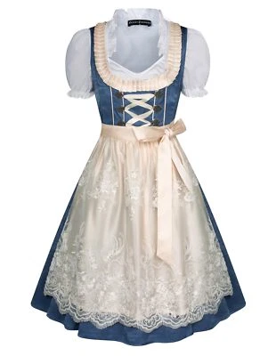 Mujeres Vestido Dirndl Tradicional Bávaro Oktoberfest Disfraces para Halloween Bl... Foto 1 de 4