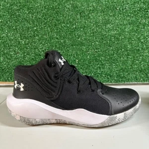 Under Armour Jet 21 Basketball Shoes Athletic Sneakers Black White Kids 6Y - Picture 1 of 13