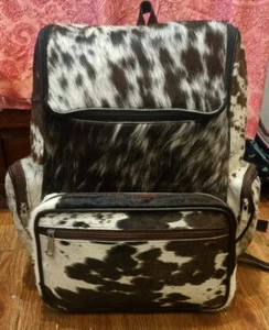 Exotic Tricolor Cowhide Backpack Travel Bag Diaper Bag School Bag Shoulder Bag - Picture 1 of 3