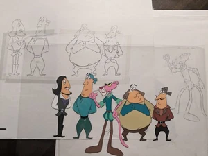 PINK PANTHER VINTAGE ORIGINAL PRODUCTION ANIMATED 2 CEL+ 2 DRAWING 11" x 13" - Picture 1 of 1
