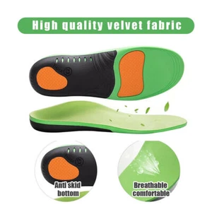 Orthotic Arch Support Shoes Insoles Pain Relief Orthopedic Inner Sole Men Women - Picture 1 of 16