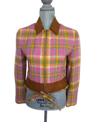 Traje Pantalón Christian Dior Boutique Paris Cuero Lana Cuadros, 8, Nuevo $4990 Foto 1 de 4