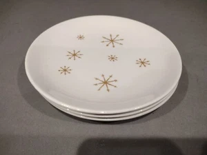 Set of 3, Royal China Inc STARGLOW GOLD 6 3/8" Dessert Plate, USA  - Picture 1 of 4
