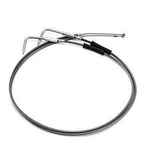 14"-16" Handlebar Throttle and Idle Cables For Harley Dyna Super Glide 1999-2017 - Picture 1 of 5