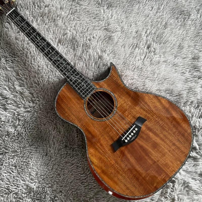 41-дюймовая акустическая гитара ручной работы PS14 с инкрустацией цветком коа палисандровый гриф - Изображение 1 из 4