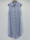 Court And Rowe Dress Women's 10 Sleeveless Blue White Eyelet Lace Striped