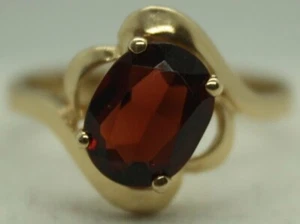 100% Genuine Vintage 9k Solid Yellow Gold 2.5ct Large Garnet Ring Sz 7.5 or O1/2 - Picture 1 of 12