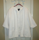 MAGGIE BARNES Creamy White Quilted Open Cardigan ~ SX 1X