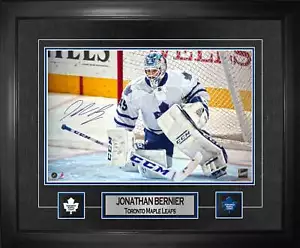 Jonathan Bernier Toronto Maples Leafs Signed Framed16x20 Virtual Print White Act - Picture 1 of 1
