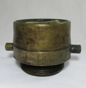 Bombero de colección ~ Compañía de manguera contra incendios de tela ~ Acoplamiento de latón de manguera de 3" - Imagen 1 de 14