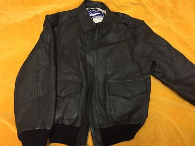Air Force Brown Leather Flight Bomber Lined Jacket Airborne Leathers Men Medium - Image 1 of 4