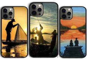 Fish Fishing Fisherman Peche Coque Cover Case For Iphone 16 Pro Max 15 14 13 12 - Photo 1 sur 8