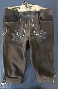 Original Meindl 3/4 Trachten Hirschlederhose Braun 52 - Bild 1 von 9