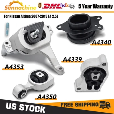 4PCS Engine Motor & Trans Mount Auto Set For 2007-2017 Nissan Altima 2.5L CVT - Image 1 of 4