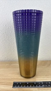 Bicchiere Starbucks sfumato ombretto arcobaleno viola giallo acqua senza cannuccia 24 oz - Foto 1 di 9