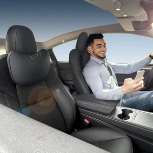 TESBEAUTY Nappaleder Kopfstützenkissen 2 Packungen für Tesla Nackenkissen Unikat... - Bild 1 von 6
