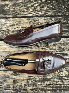 Mocasín de Vestido Giorgio Brutini Talla 12 EEE Borgoña Cuero Kiltie Borla Sin Cordones M5 - Imagen 1 de 13