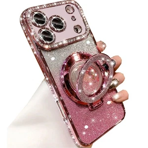 Custodia cavalletto glitter per iPhone 17 Pro Max, carino Bling scintillante diamante Reno... - Foto 1 di 9