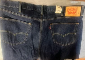 Levi's 501 44x34 Dark Blue Denim Jeans Wide Leg High Rise New Button Fly - Picture 1 of 12